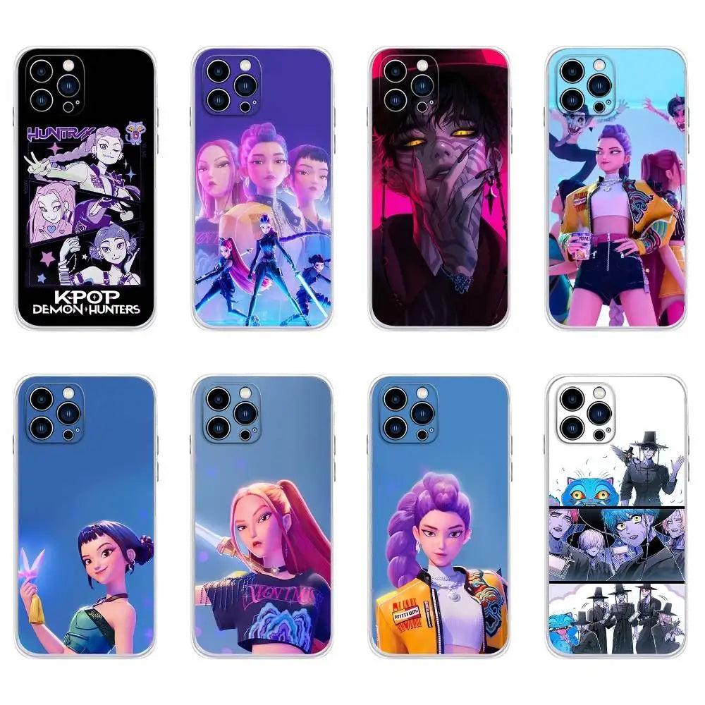 KPop D-Demon H-Hunters Phone Case For iPhone 16 15 14 13 12 11 Pro Max Mini X XS SE 7 8 Plus 16E Shockproof Non-Slip Soft Cover